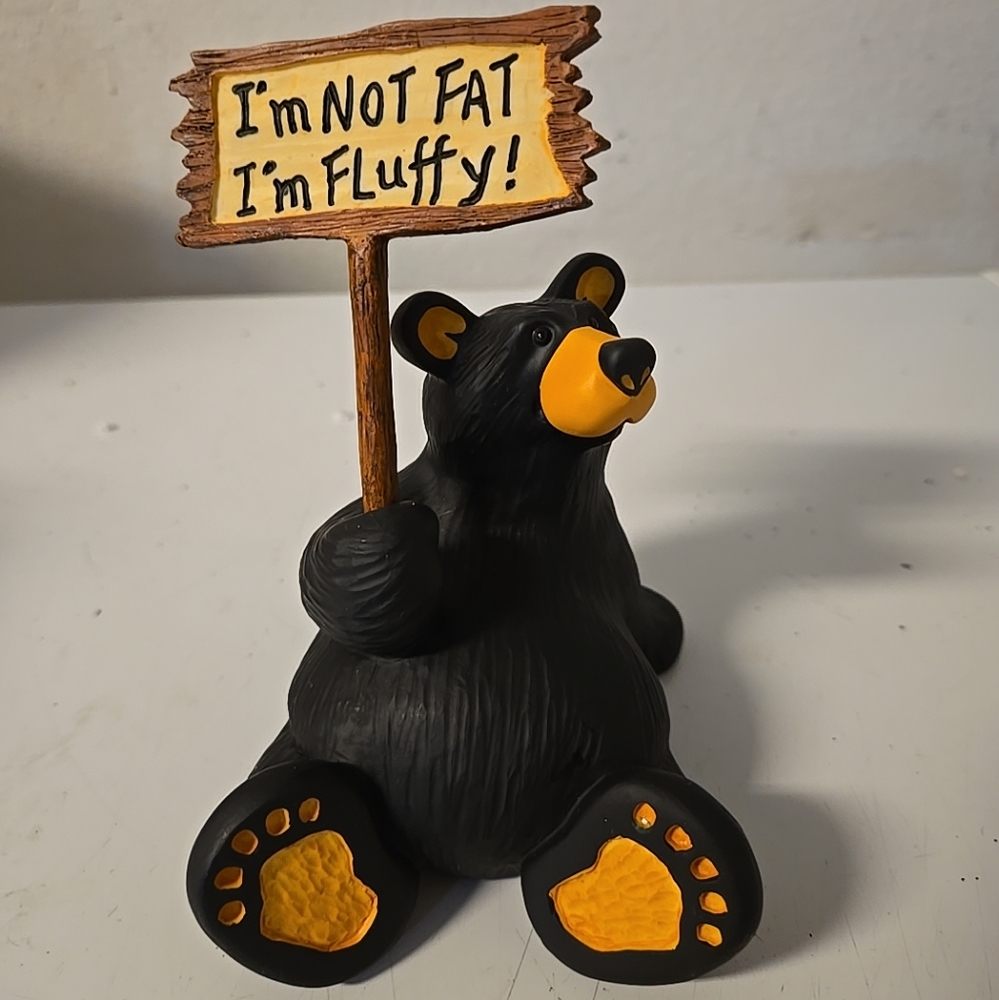 Big Sky Carvers 'I AM NOT FAY I AM, Fluffy" Black Bear Figure"